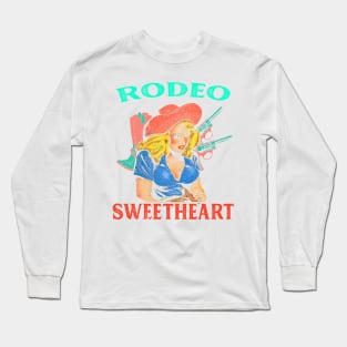 Sweetheart of the Rodeo Country Girl Western BOHO Vintage Retro Style Long Sleeve T-Shirt